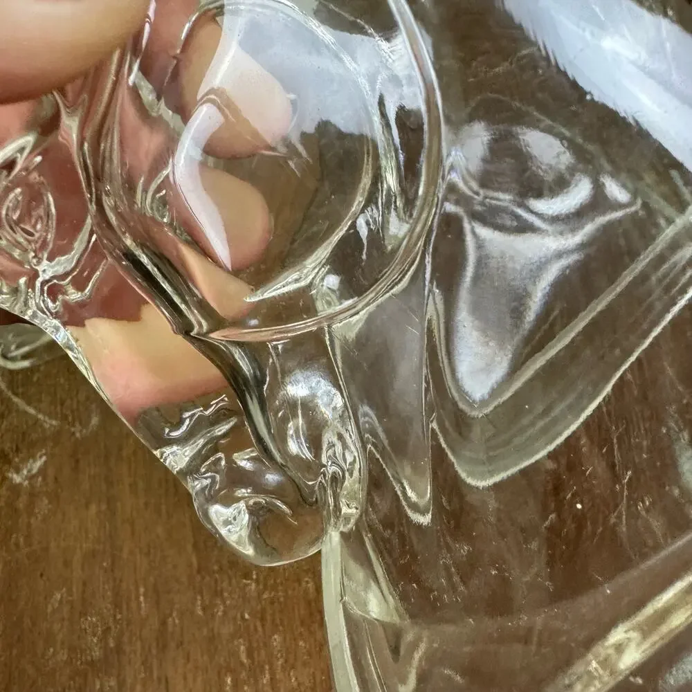 Federal Glass 1940s Clear Glass Horse Head Bookends Pair (2‎ pc) Shelf Decor